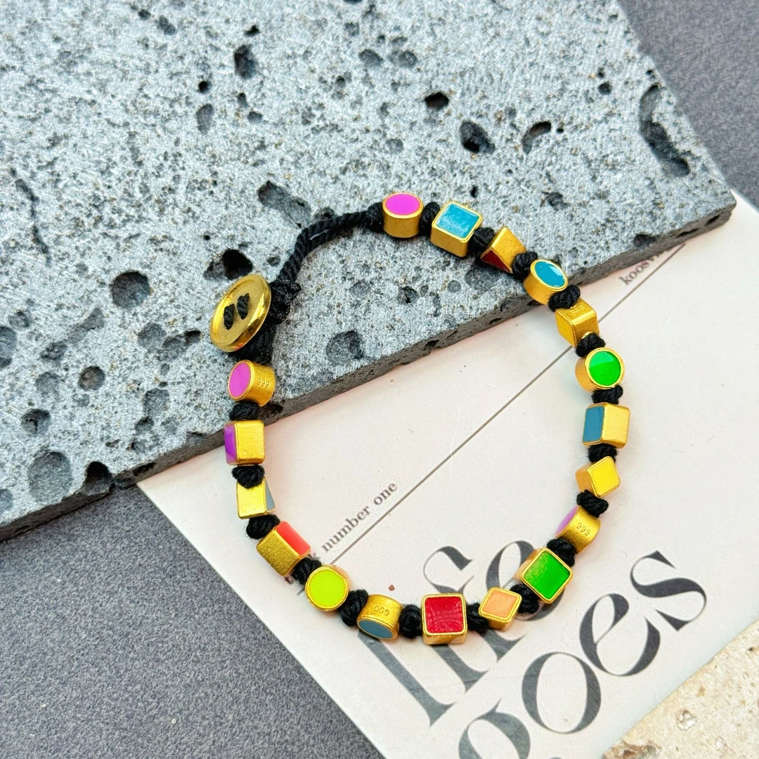 16867烧蓝糖果几何隔珠手链