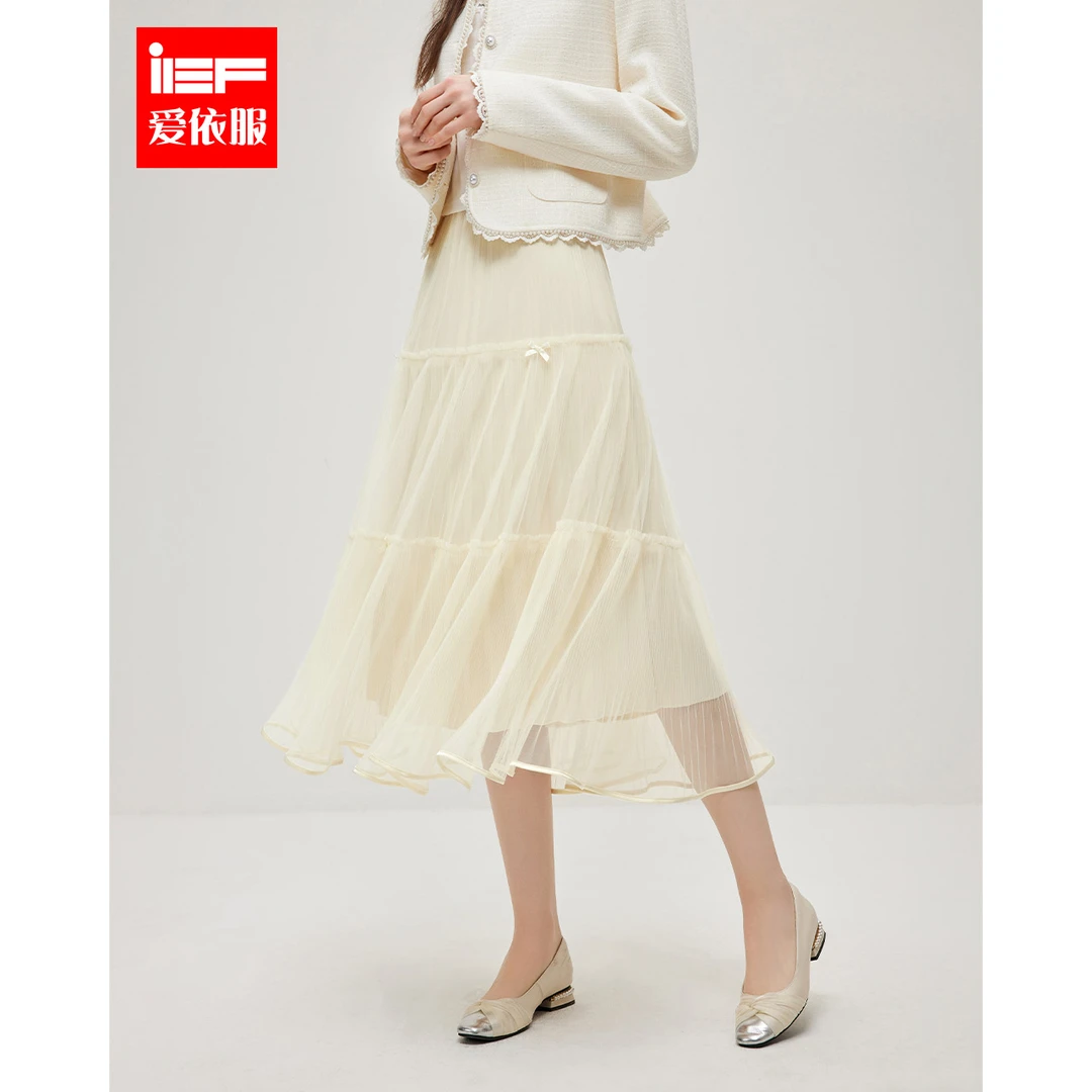 IEF/爱依服半身裙2025春季新款法式温柔小女人气质网纱单裙欧若风