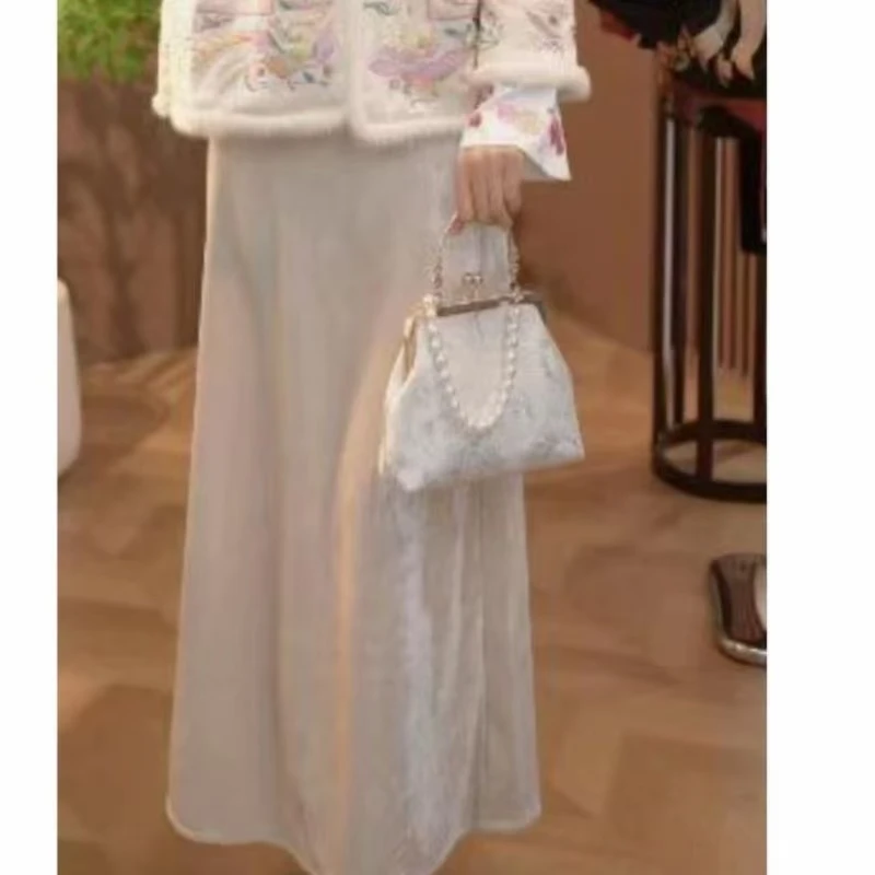 【月光裙】秋冬新中式老钱风重工丝绒裙长裙2024c6030-17布卓尔仓