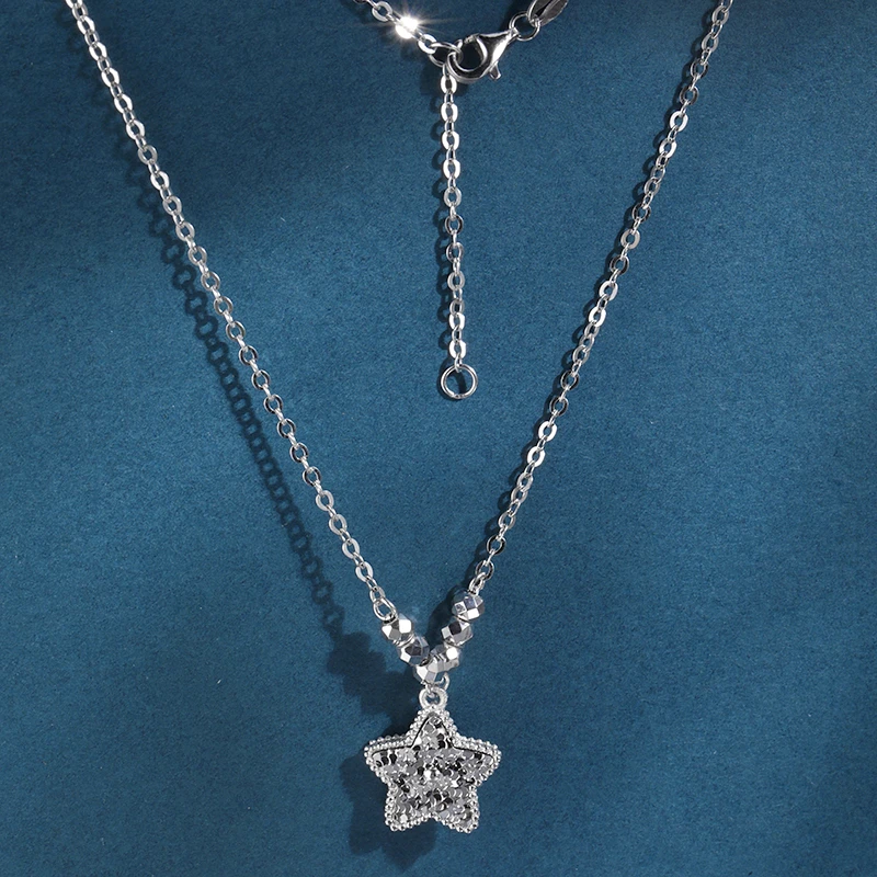 luoweiman/罗威曼铂金pt950五角星爆闪星星套链