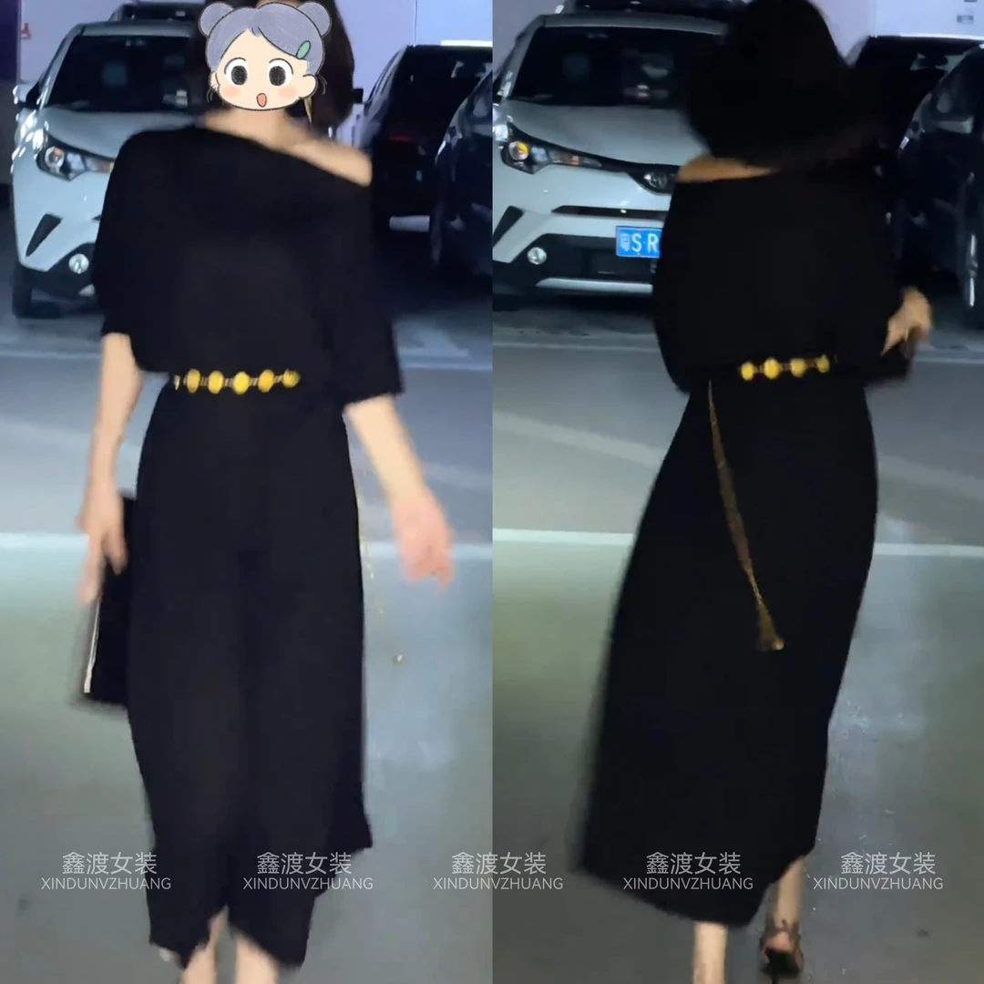 2025夏季新款时尚显瘦气质女士网红洋气连衣裙百搭款D21459