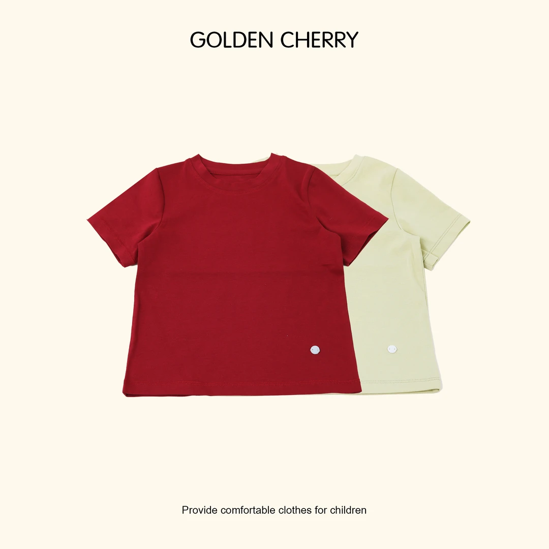 【Golden cherry】亲子多色简约小贝壳扣百搭休闲T恤288038