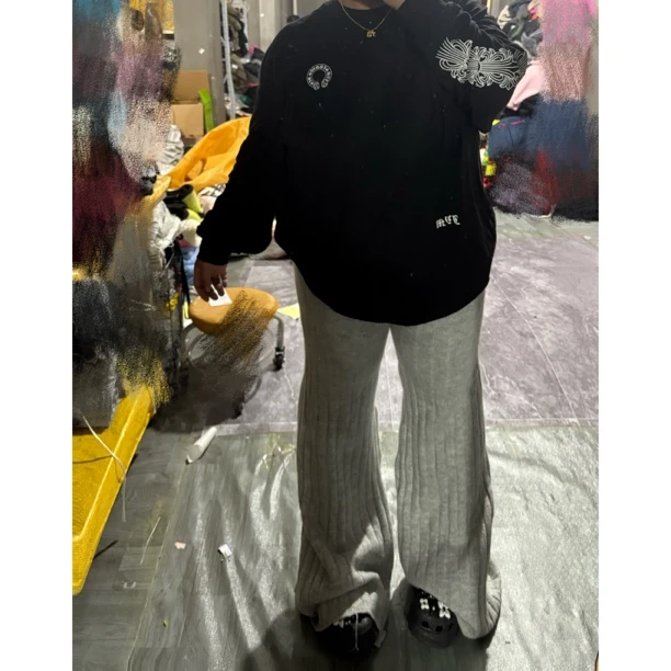 高弹大码【糯叽叽】微喇修身加长款长裤