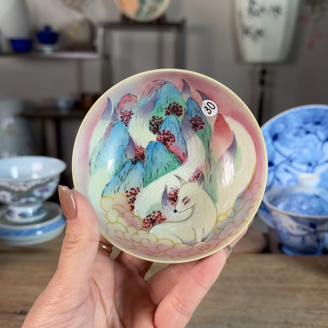 杯景德镇陶瓷柴烧多人