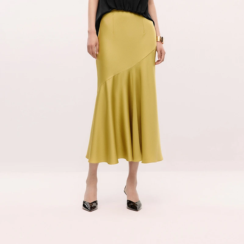 LANCY/朗姿2025年夏新款法式优雅不规则半身裙女气质设计感鱼尾裙