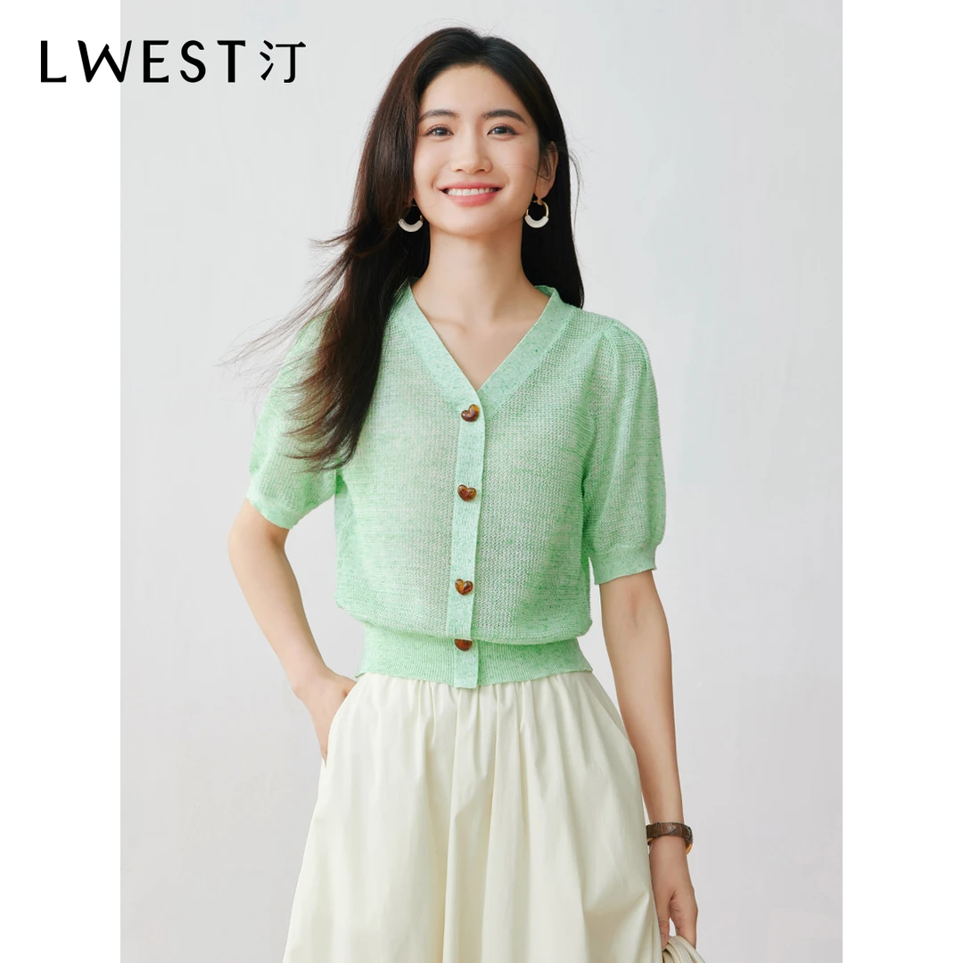 【林一专属】朗文斯汀显瘦薄荷曼波风针织衫DTYZ4203D21053