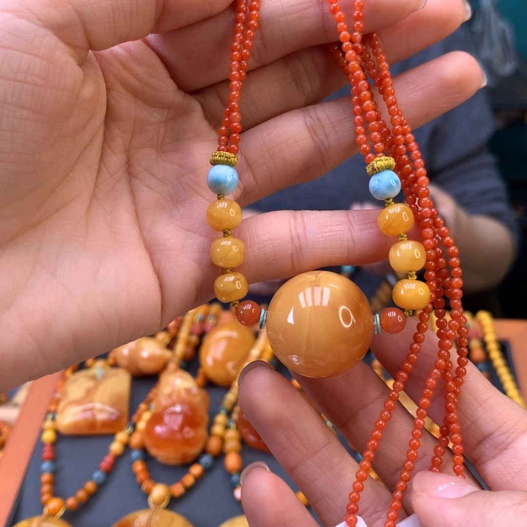 蜜蜡未镶嵌颈饰天然