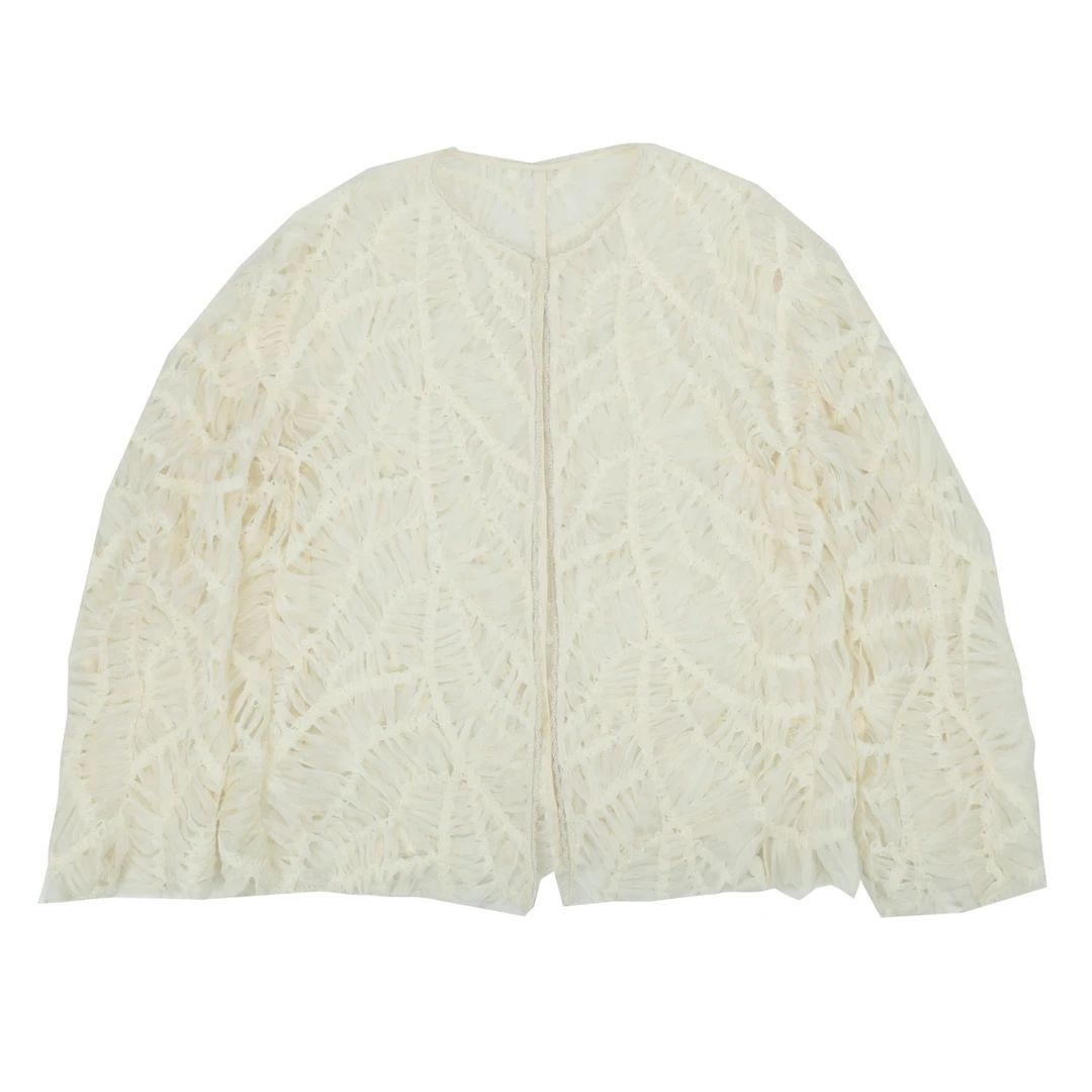 有尾YOUWEI纸系列盘绣轻薄罩衫Y2425201上衣长袖时尚百搭宽松