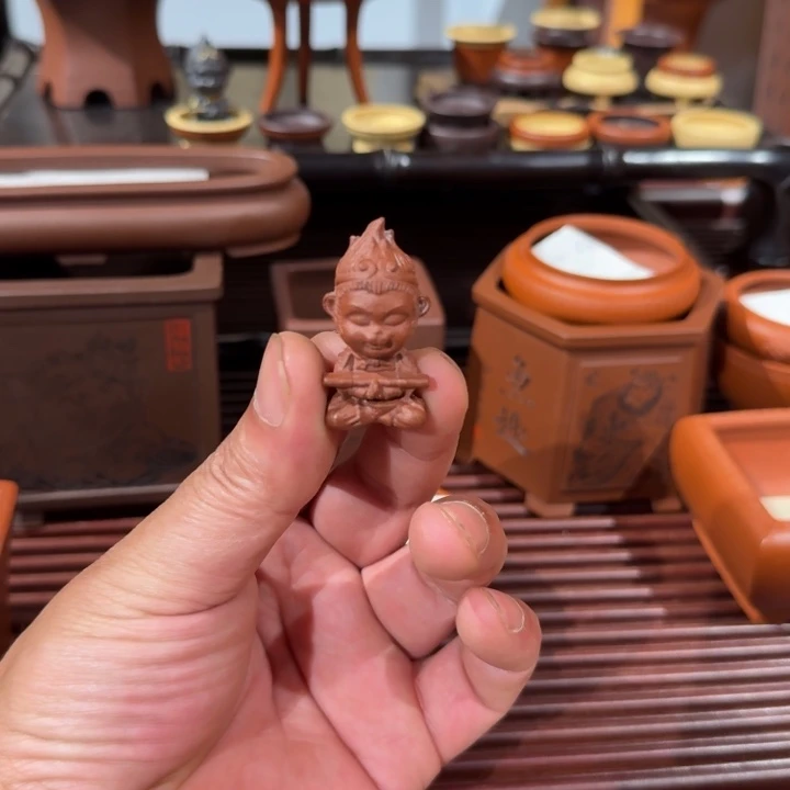 紫砂花盆小*鱼原矿紫泥