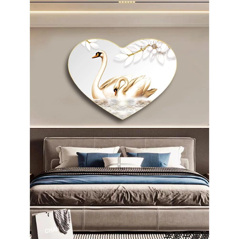 新款心形装饰画床头餐厅客厅书房墙上挂画现代简约风格壁画带边框