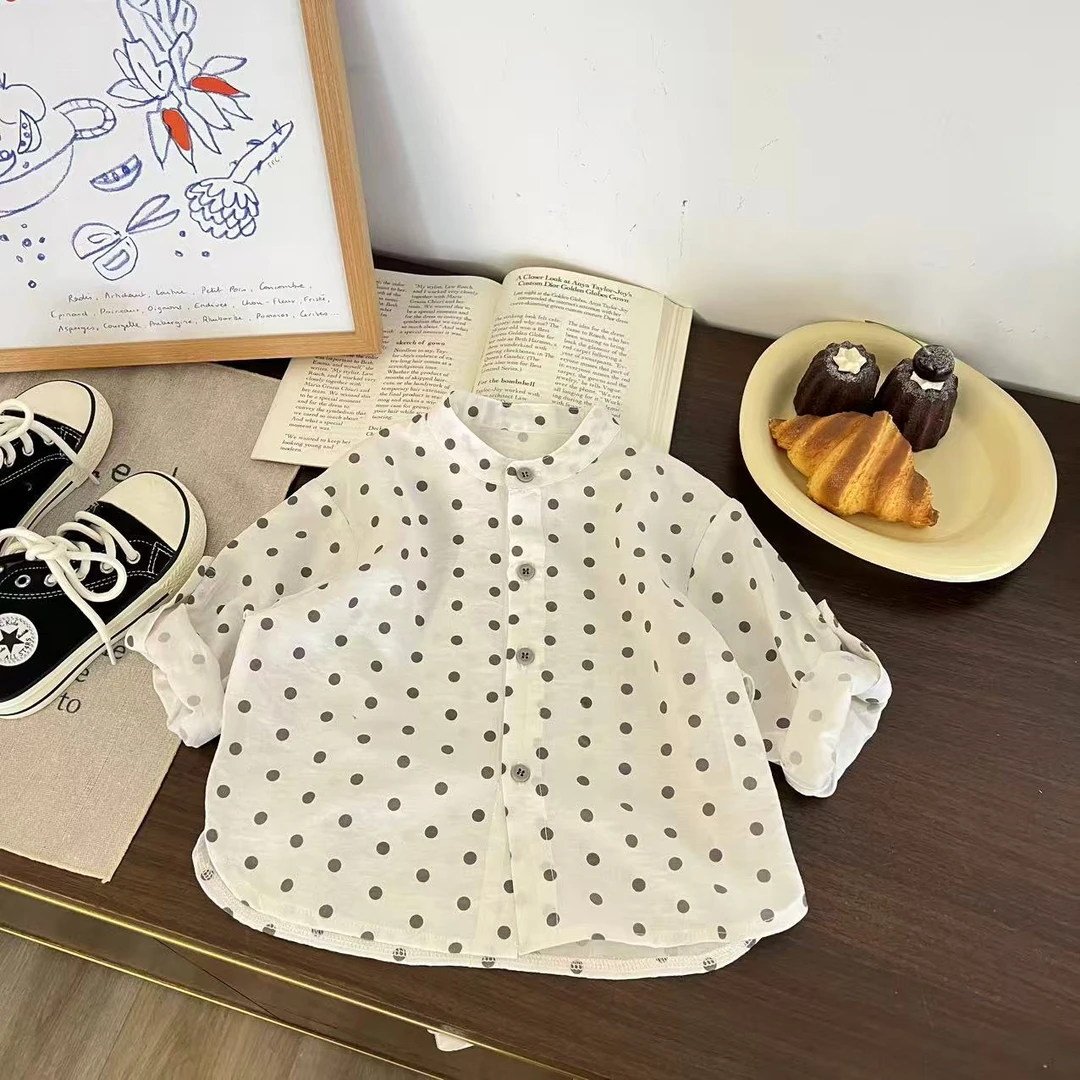 儿童夏季小波点立领空调服H2210