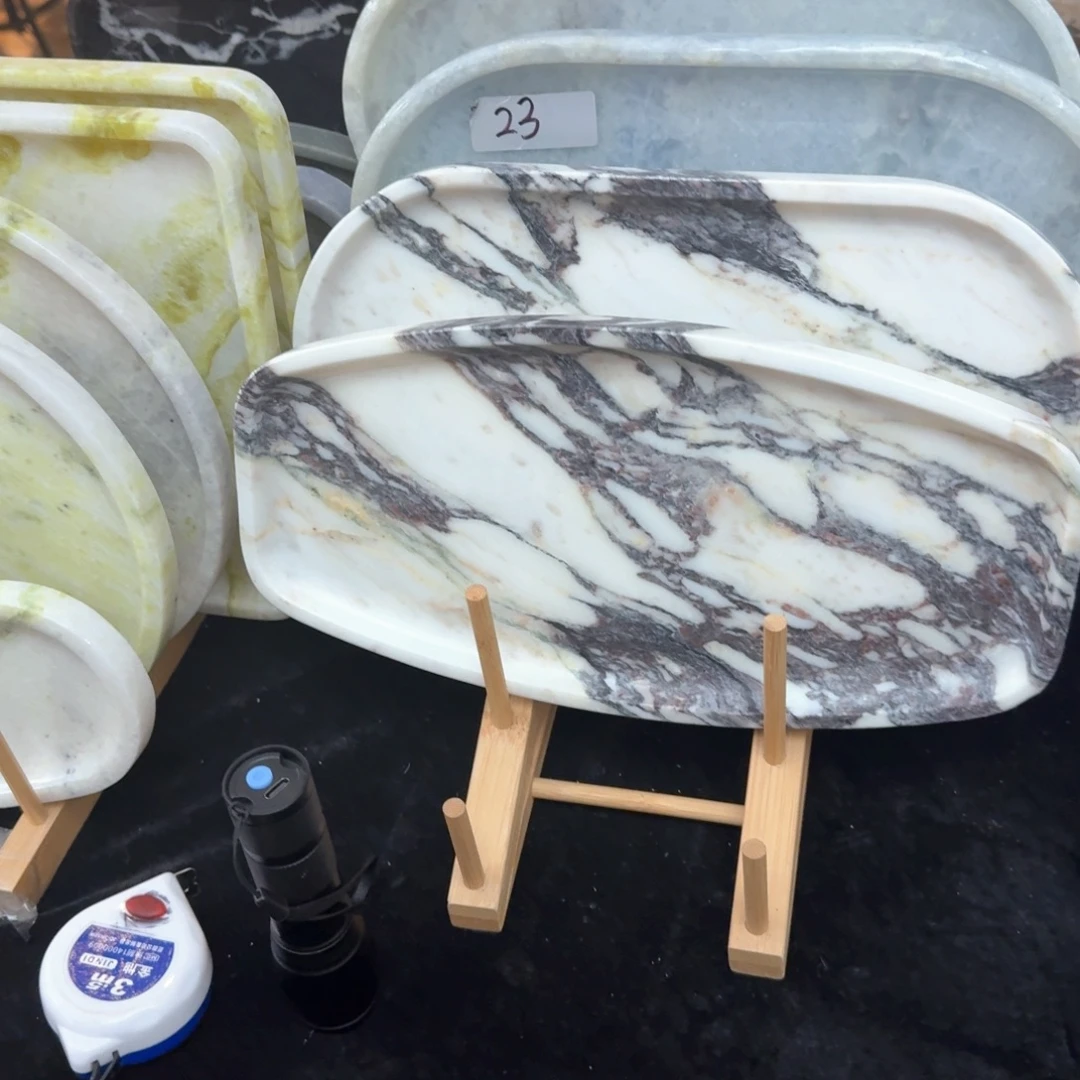 石材宝格丽紫托盘