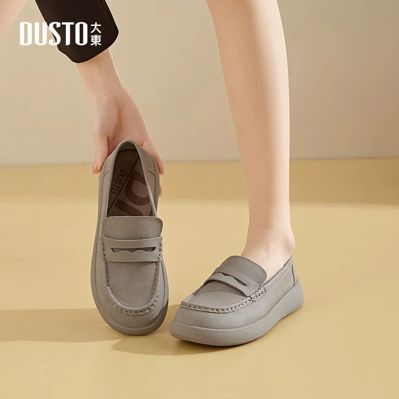 大东2025年春季新款女鞋乐福鞋舒适软底单鞋轻便通勤小皮鞋女3180