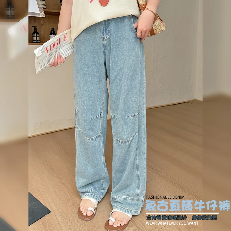 【霏霏专属】2025年春款设计感复古直筒牛仔裤-YC137