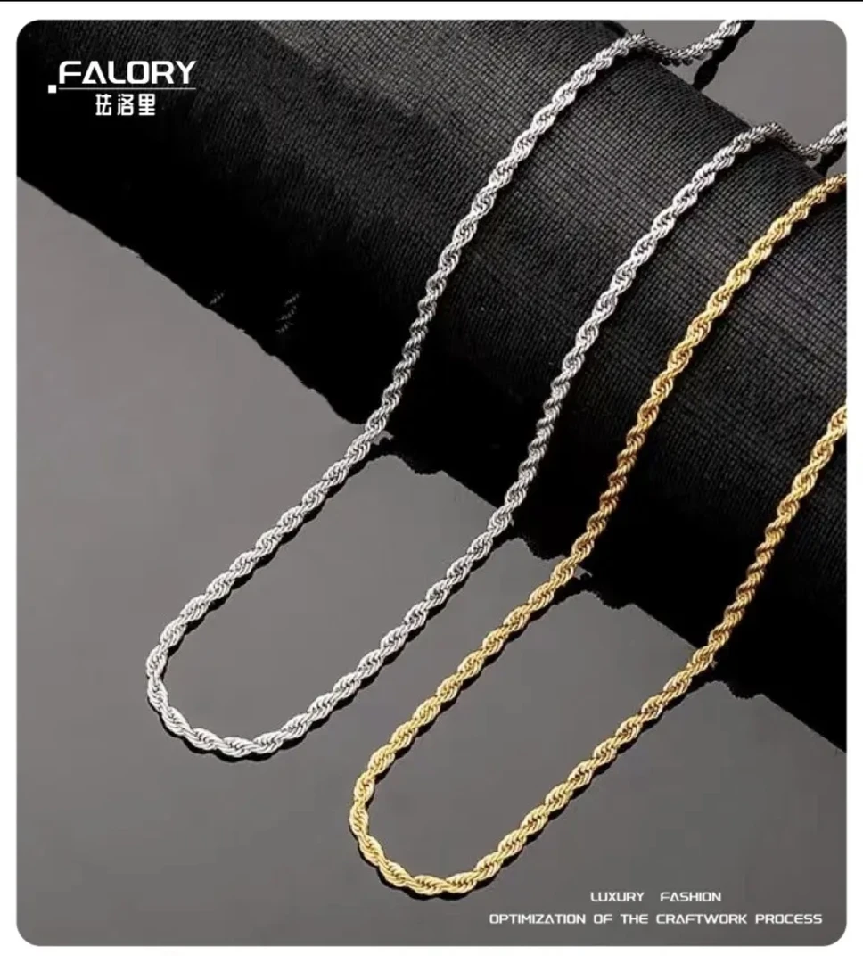 钛钢项链 【嘻哈麻花链】欧美ins锁骨链不掉色洗澡可带蛇骨链个性