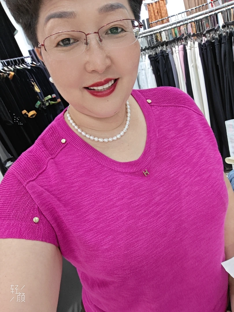 女士棉麻短袖圆领衫