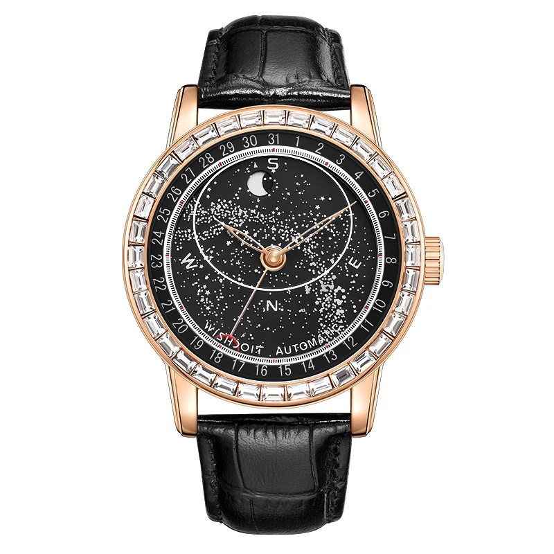 顶奢【星空】系列男士商务风机械腕表 米