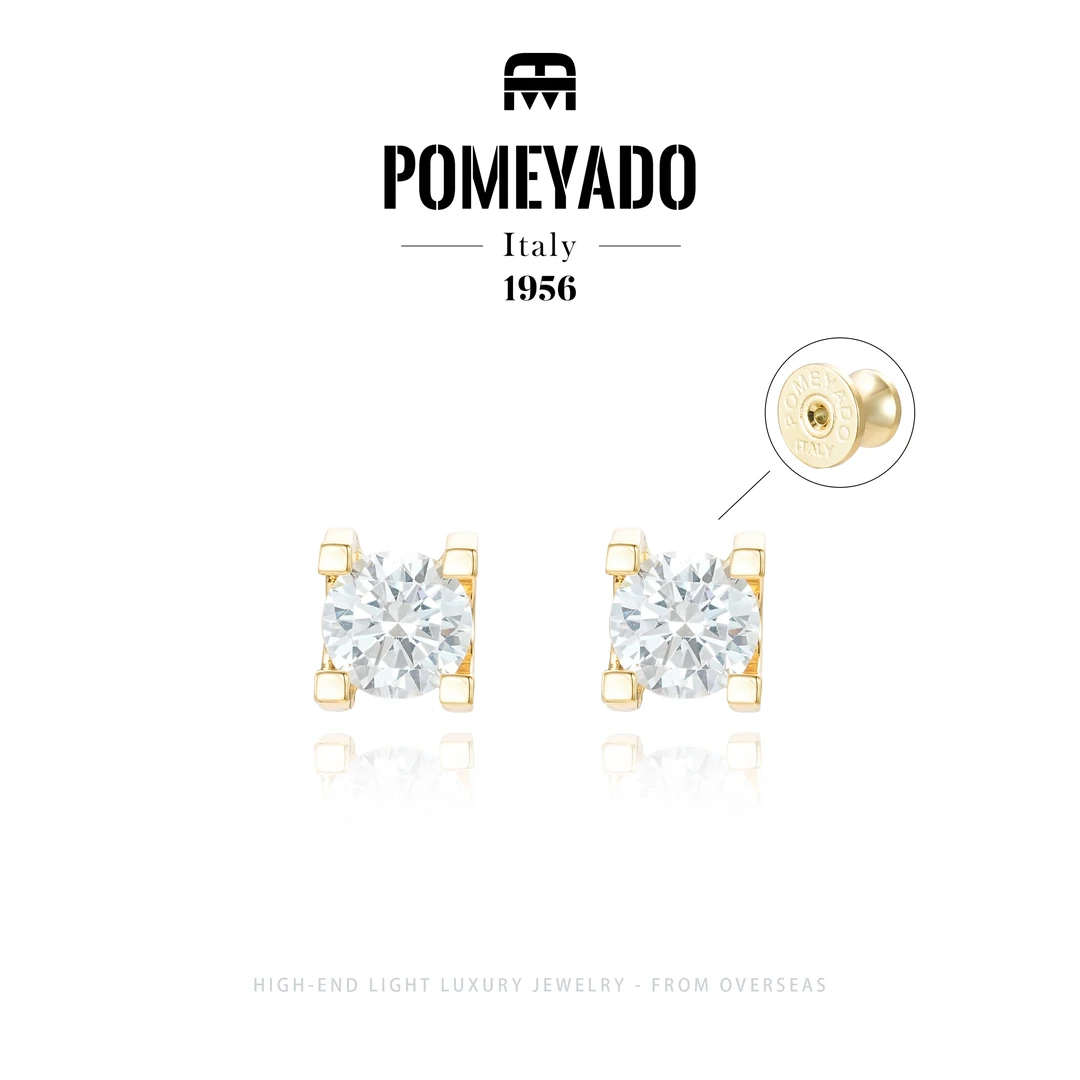 【鎏金星光】Pomeyado设计师款方块耳钉F4547