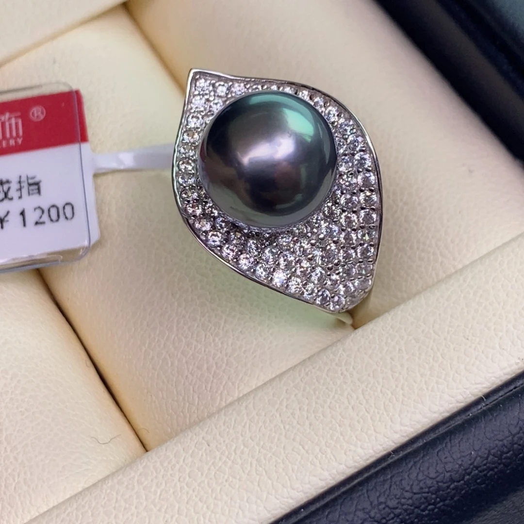 银S925镶嵌戒指海水珍珠