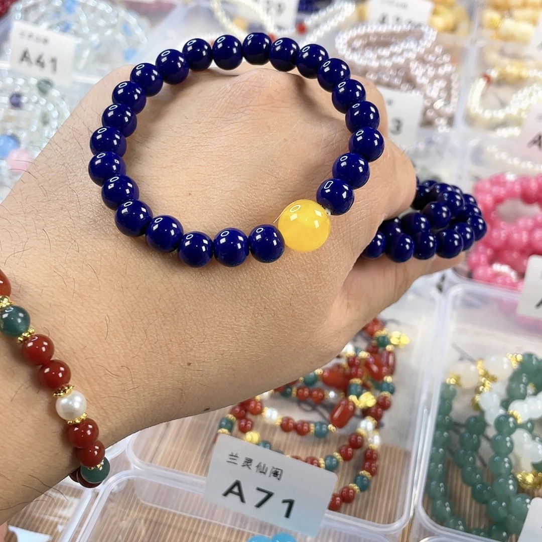 檀香木手串银S925镀金镶嵌