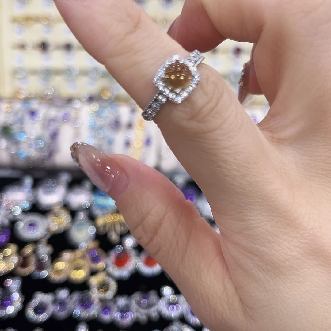 戒指银S925镶嵌黄晶