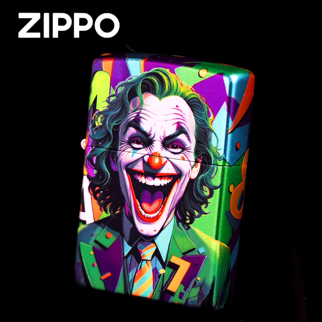 ZIPPO打火机正品/小丑-电镀炫彩男士收藏防风DYJ1