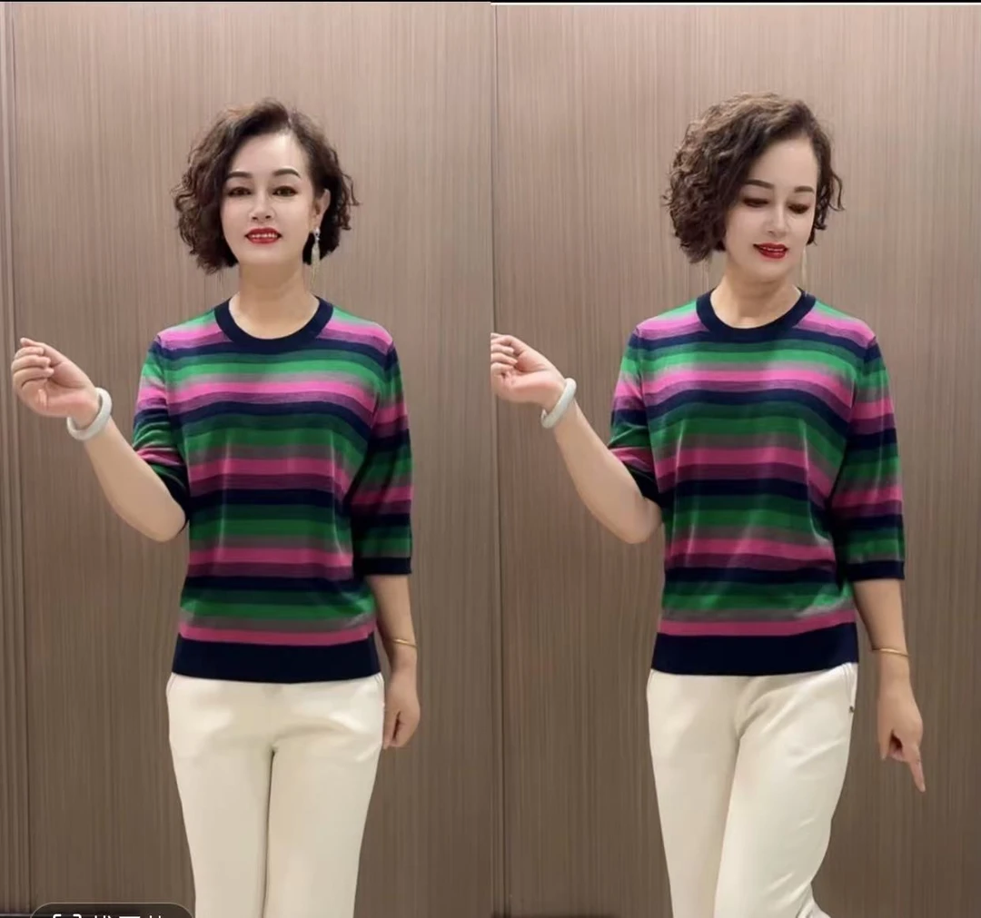 圆领彩时尚休闲针织衫