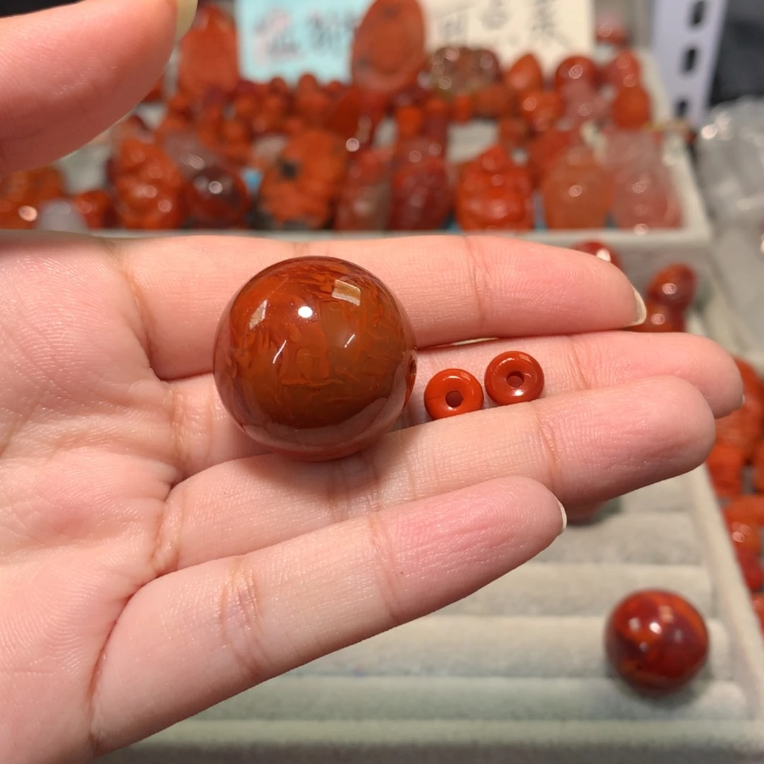 【闪购商品】未镶嵌圆珠南红玛瑙天*