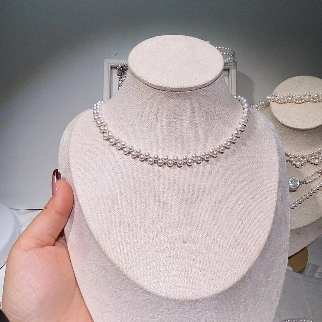 非金属非金属编织设计无暇项链