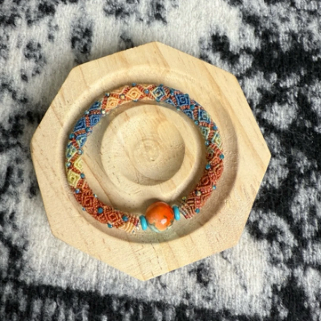 非金属锦纶手镯 立体回纹手镯成品手工编织高颜值民族风