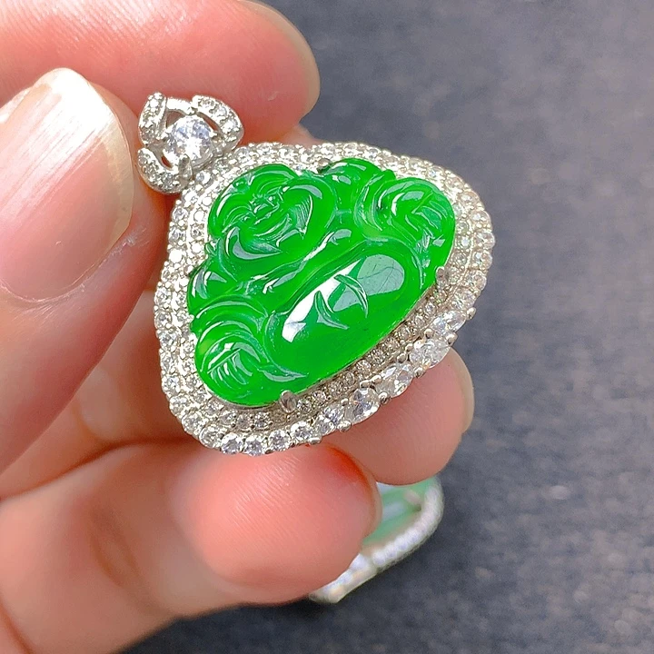 翡翠银S925镶嵌颈饰