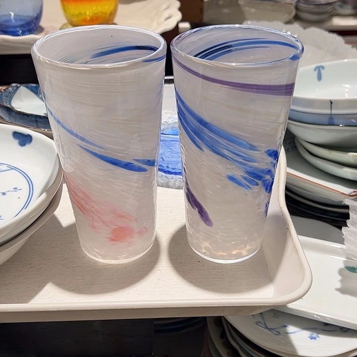 三***石陶瓷琉璃渐变高手握杯2个