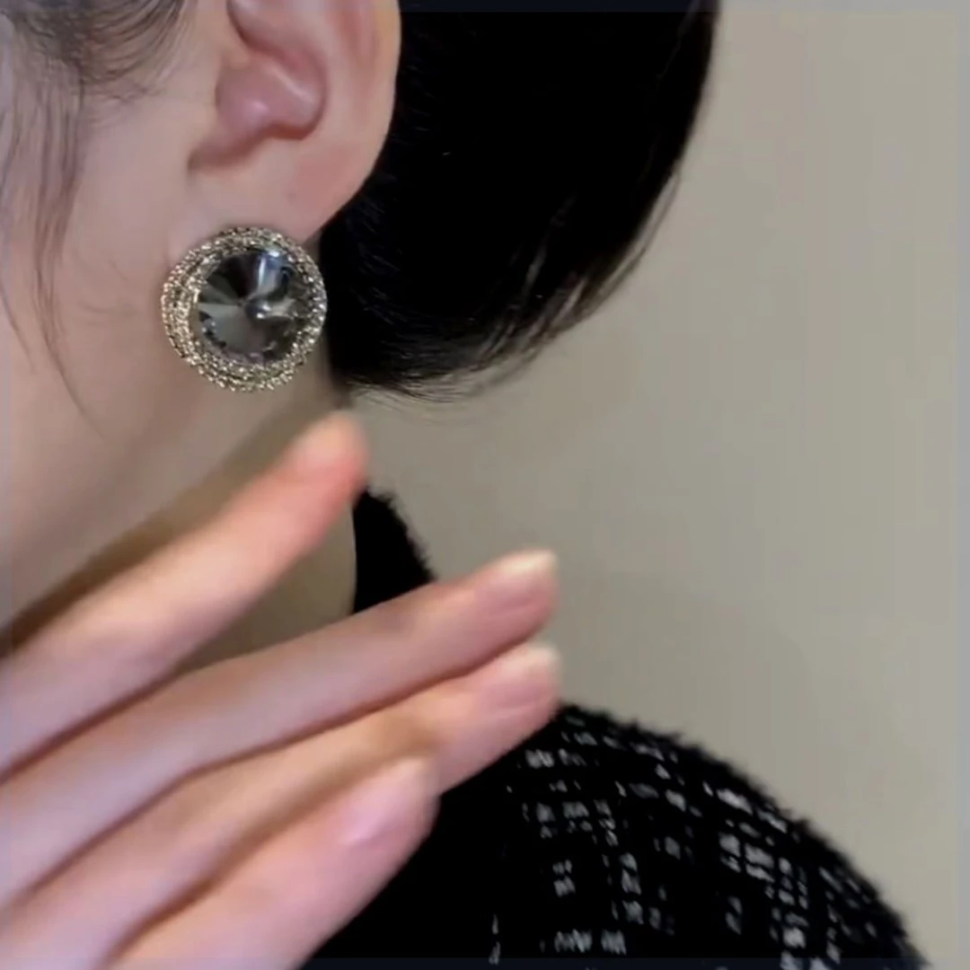 铜合金耳饰 复古气质大耳环时尚百搭缠绕圆形耳饰耳钉新款N0796