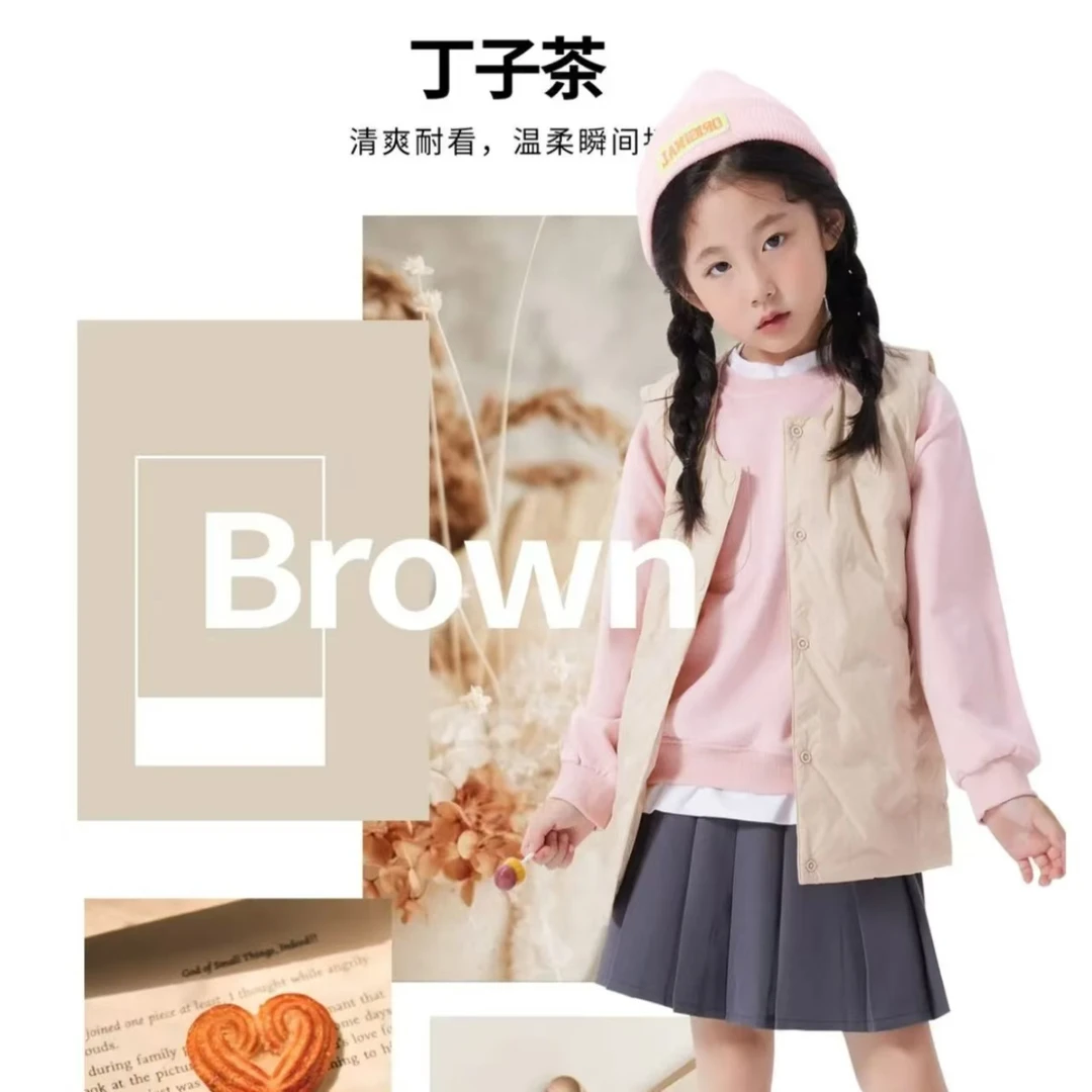 儿童轻薄羽绒服马甲按扣白鸭绒背心秋冬男女童外穿5216