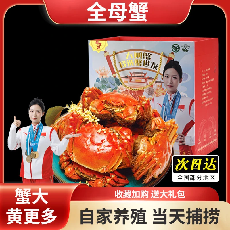 蟹世友【活蟹】太鲜纪大闸蟹 母蟹2.5两8只 礼盒包邮发货