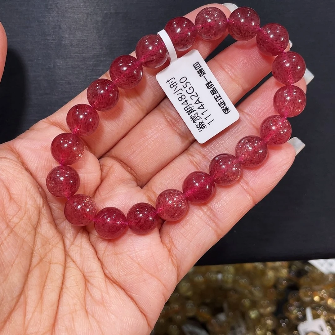 水晶未镶嵌手串已实名红草莓9m