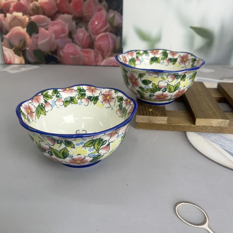 【欧礼HOME】桃花朵朵系列5英寸米饭碗两个装陶瓷餐具