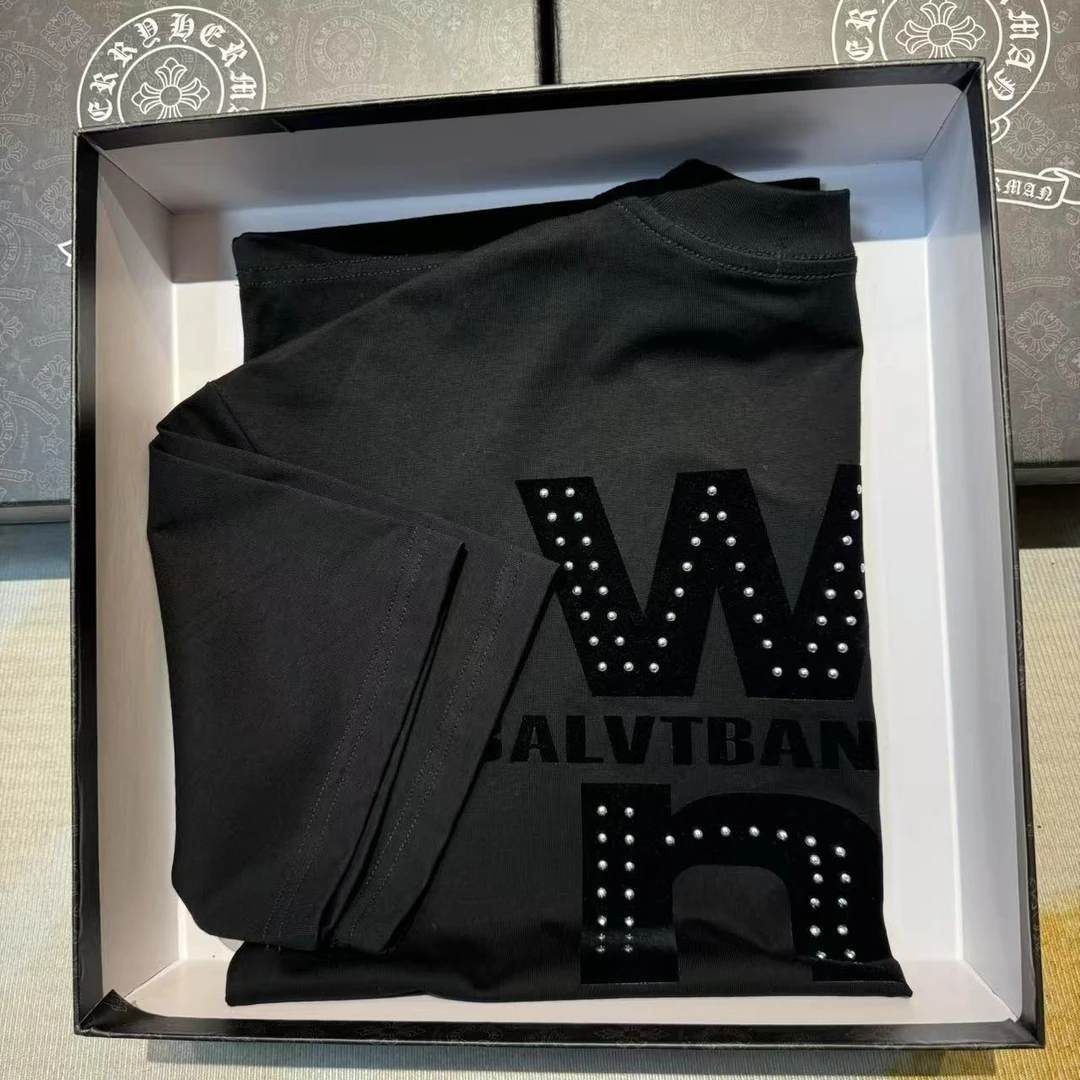 【A1222688】春夏新款重工重磅短袖T恤男女同款休闲百搭