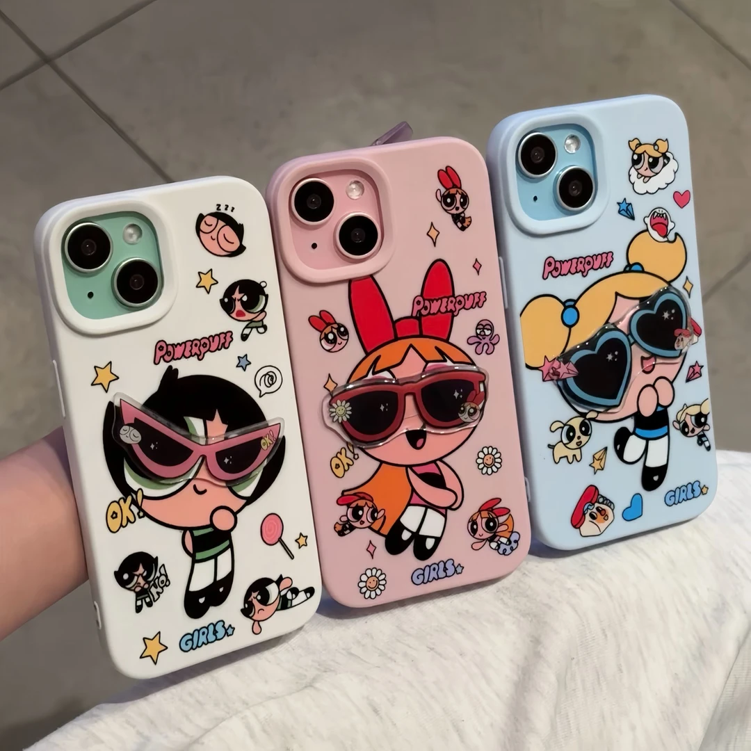 欧克里里立体眼镜小女警适用苹果16/15promax糯米手机壳14/13软12