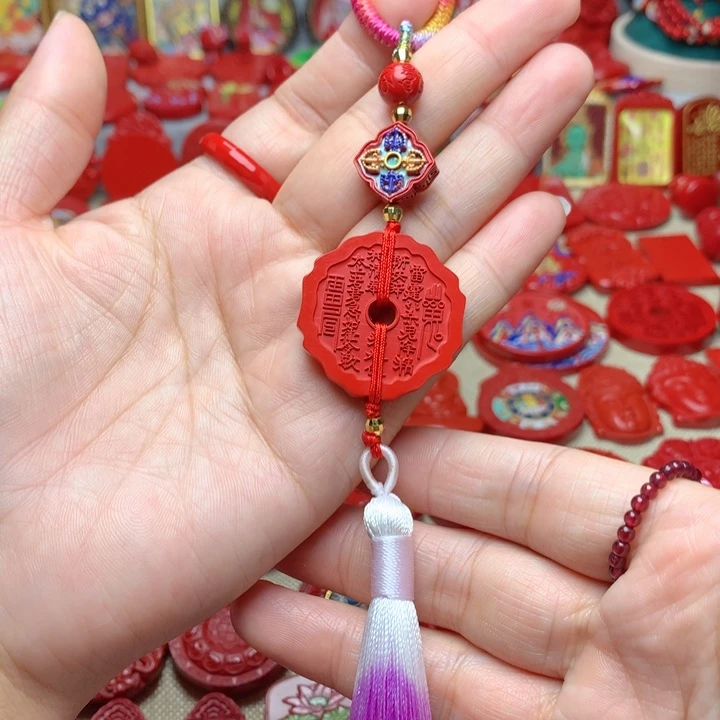 天然辰砂工艺品朱砂钥匙扣包包挂