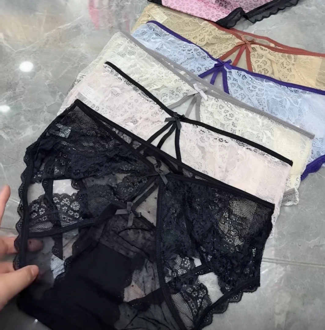 轻奢性感蕾丝内裤女性感镂空透气时尚大码三角裤