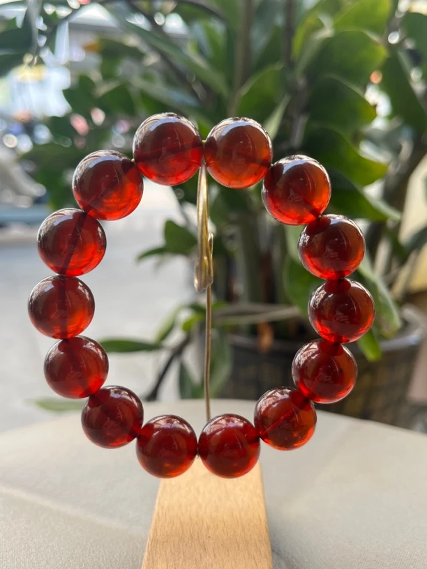 天然琥珀缅甸血珀手串15+mm