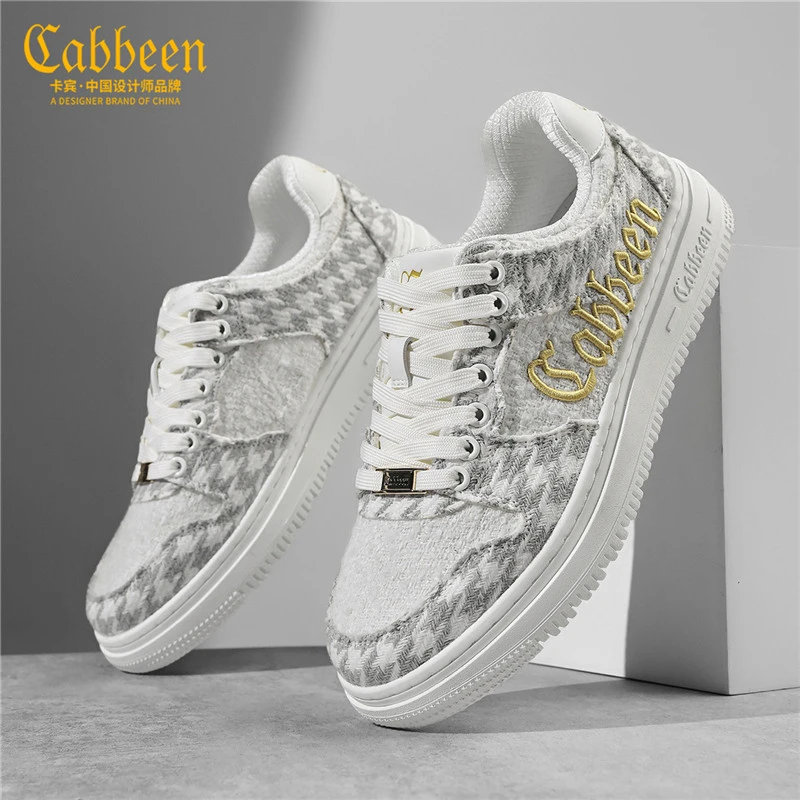Cabbeen/卡宾秋季新款新潮创新设计质感面料百搭耐磨时尚板鞋