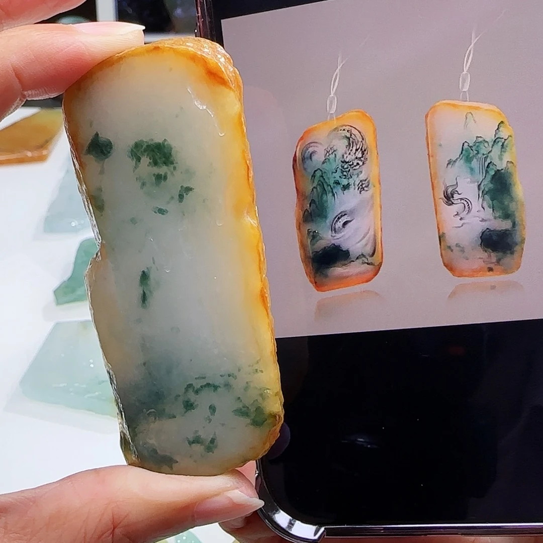 定制翡翠未镶嵌翡翠挂件