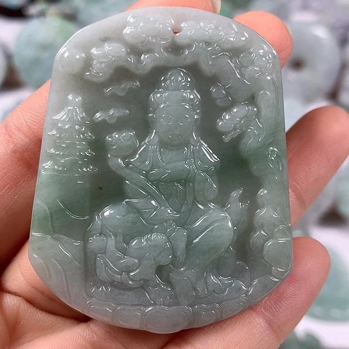 颈饰未镶嵌翡翠文殊菩萨福利