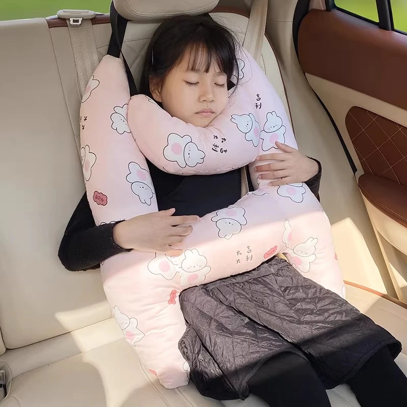 汽车防勒脖儿童专用可爱卡通抱枕车载睡觉神器靠背垫车内睡枕护肩