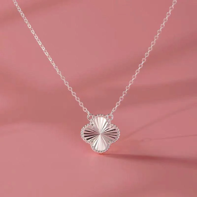 坠链均足银 足银幸运四叶草项链