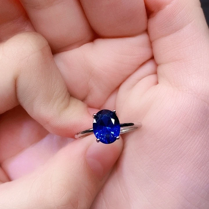 银S925镶嵌蓝宝石戒指