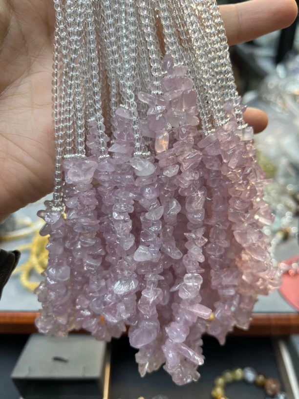 粉水晶随形项链A239