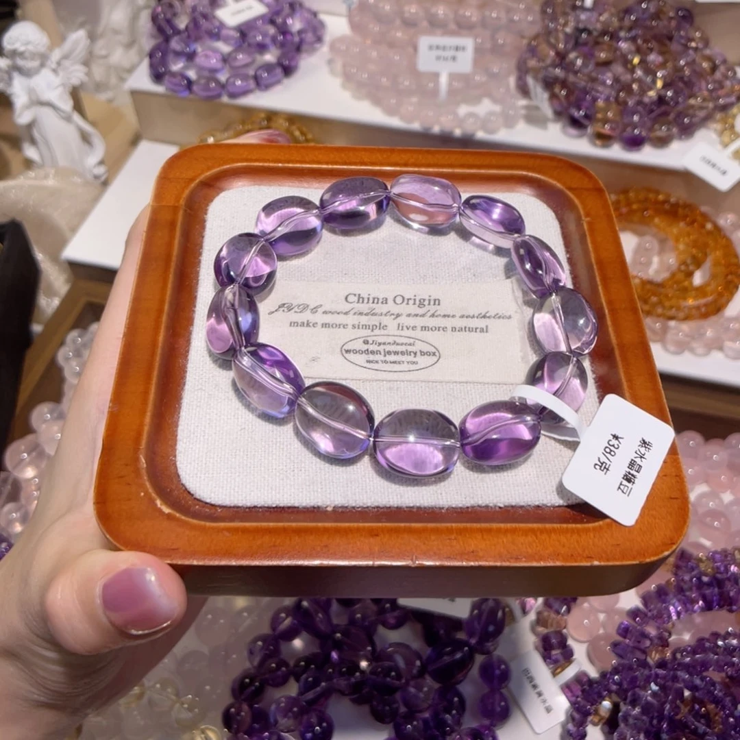 未镶嵌手链水晶巴西紫水晶糖豆全净体13